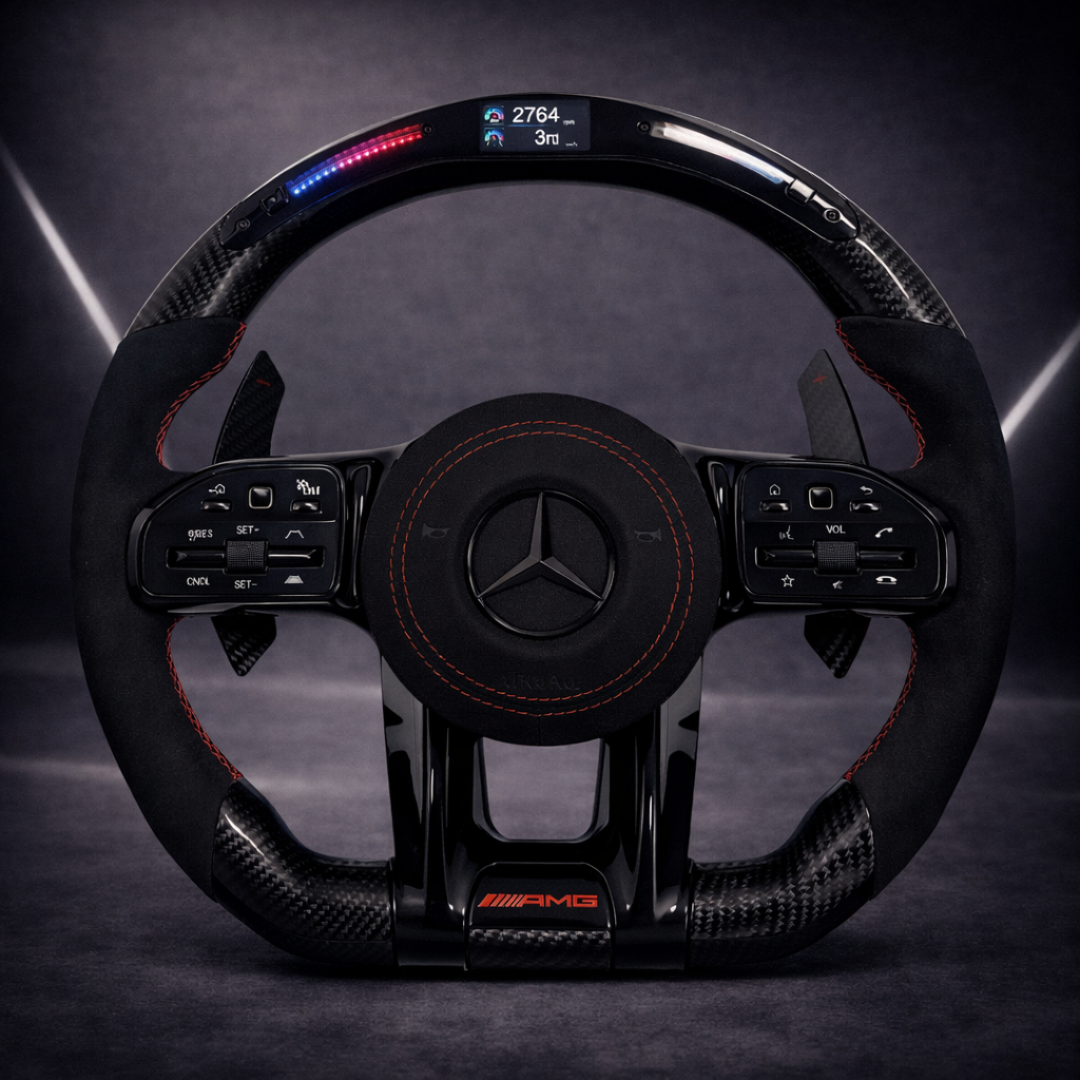 Mercedes Performance Lenkrad – Carbon & Alcantara mit LED-Anzeige